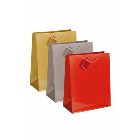 Shopper regalo plastificata Lebez 50,8x71,1x17,8 cm - colori assortiti conf. 12 pezzi - 4357